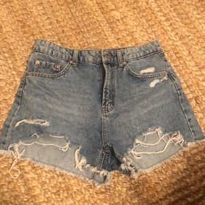 High rise jean short